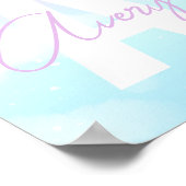 Aangepaste initiële kunst roze monogram muurprint poster (Hoek)