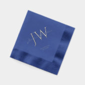 Aangepaste initiële letters Blauw Zilver Verjaarda Folie Servetten (Links)