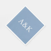 Aangepaste initiële letters op stoffig leisteenbla servet (Hoek)