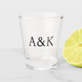 Aangepaste initiële letters shot glas (Voorkant)