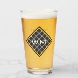 Aangepaste initiële moderne elegante mannelijke ch glas