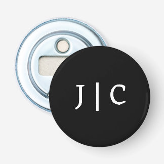 Aangepaste initiële monogram minimalistische moder button flesopener