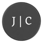 Aangepaste initiële monogram minimalistische moder hockey puck (Voorkant)