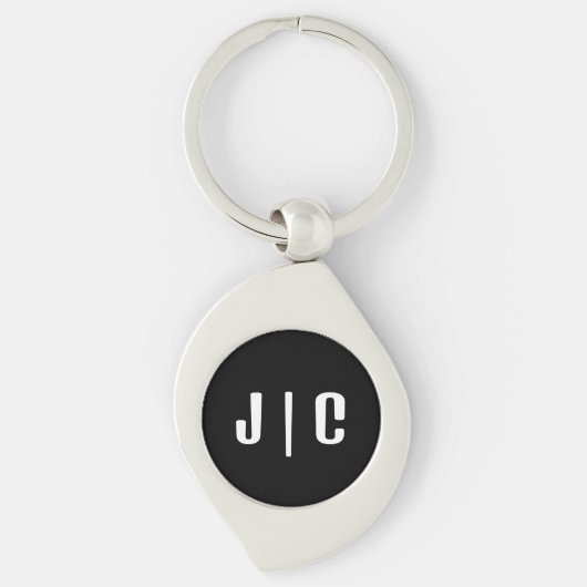 Aangepaste initiële monogram minimalistische moder sleutelhanger (Voorkant)