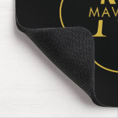 Aangepaste initiële naam Elegant Modern Zwart Muismat (Hoek)
