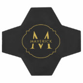 Aangepaste initiële naam Elegant Modern Zwart Voetbal (Enkel)