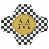 Aangepaste initiële naam Elegant Modern Zwart Voetbal (Enkel)