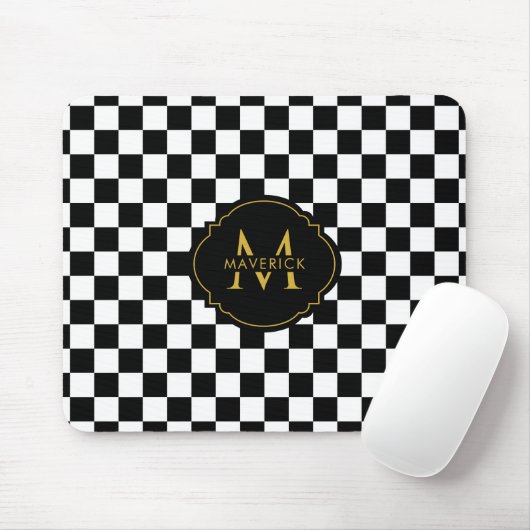 Aangepaste initiële naam Elegante stijlvolle raste Muismat (Met muis)