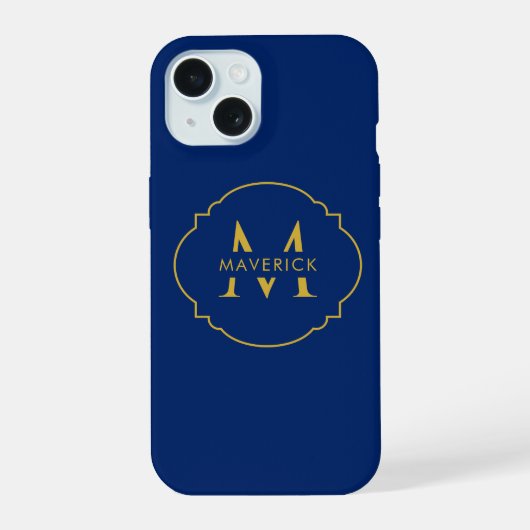 Aangepaste initiële naam Stijlvolle reis Moderne m iPhone 15 Case (Achterkant)