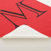 Aangepaste initiële rood & zwart sherpa deken (3/4)