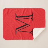 Aangepaste initiële rood & zwart sherpa deken (Voorkant (horizontaal))