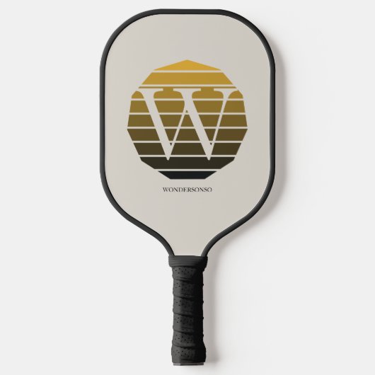 Aangepaste initiële zonsondergangscirkel pickleball paddle (Voorkant)