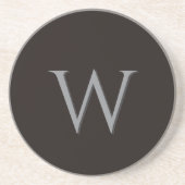 Aangepaste initiële zwart & grijs zandsteen onderzetter (Voorkant)