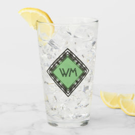 Aangepaste initiëlen Elegante mannelijke zwart-gro Glas