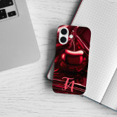Aangepaste initiëlen in Luxe Maroon - Glanzend Rod Case-Mate iPhone Case