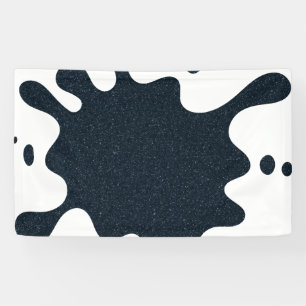 Aangepaste inkt spatbanner – houtskool op wit spandoek