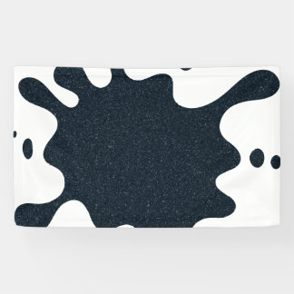 Aangepaste inkt spatbanner – houtskool op wit spandoek