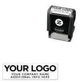 Aangepaste Inline horizontale bedrijfsnaam Logo Zelfinktende Stempel (In situ)