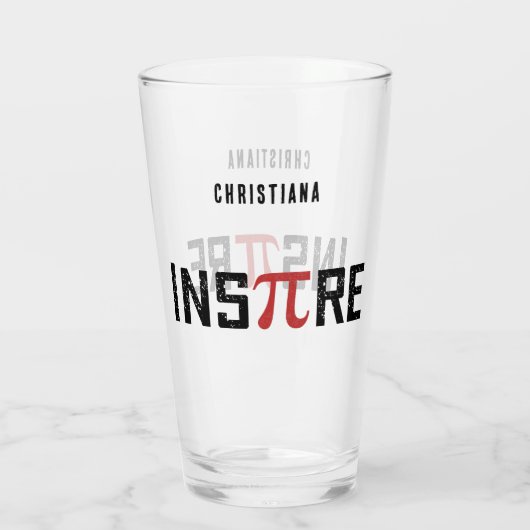 Aangepaste InsPire Pi-dag | Happy Pi day Wiskunde Glas (Achterkant)