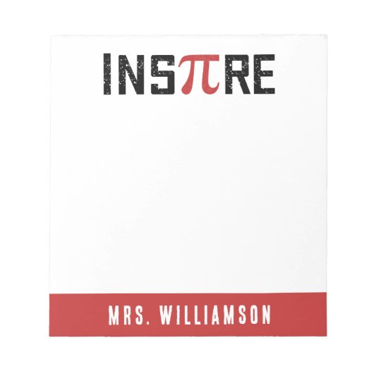 Aangepaste InsPire Pi-dag | Happy Pi day Wiskunde Notitieblok (Voorkant)