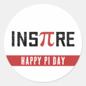Aangepaste InsPire Pi-dag | Happy Pi day Wiskunde Ronde Sticker (Voorkant)