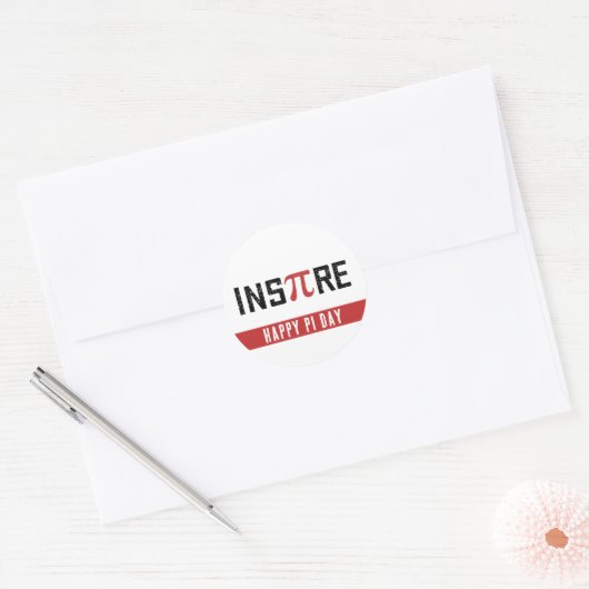 Aangepaste InsPire Pi-dag | Happy Pi day Wiskunde Ronde Sticker (Envelop)