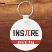 Aangepaste InsPire Pi-dag | Happy Pi day Wiskunde  Sleutelhanger (Achterkant)