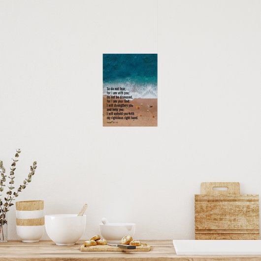 Aangepaste Inspirerend bijbel vers strand Poster (Keuken)