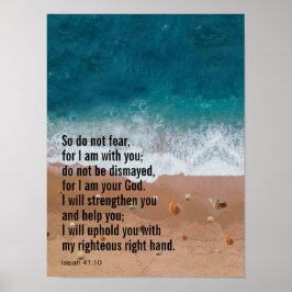 Aangepaste Inspirerend bijbel vers strand Poster