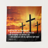 Aangepaste Inspirerend bijbel Verse Cross Sunset Wandkleed (Voorkant)