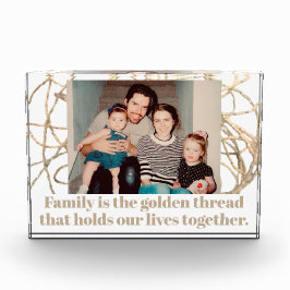 Aangepaste inspirerend offerte familie foto goud w