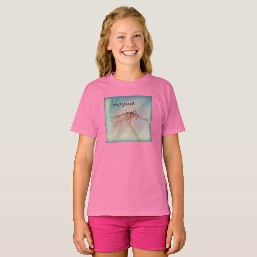 Aangepaste Inspirerend pasta-dragonfly T-shirt (Voorkant volledig)