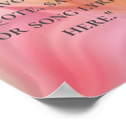 Aangepaste Inspirerend Quote Marble Wave Waterverf Poster (Hoek)