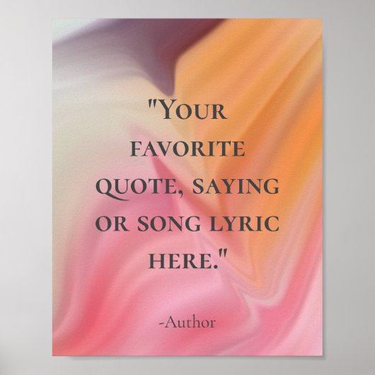 Aangepaste Inspirerend Quote Marble Wave Waterverf Poster (Voorkant)