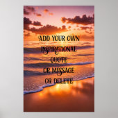 Aangepaste Inspirerend Quote Ocean Sunset Poster (Voorkant)