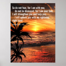 Aangepaste Inspirerende Bijbeltekst Oceaan Poster