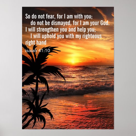 Aangepaste Inspirerende Bijbeltekst Oceaan Poster (Voorkant)