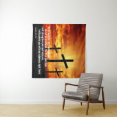 Aangepaste Inspirerende Bijbelvers Kruis Zonsonder Wandkleed (In Situ (horizontaal))