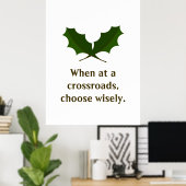 Aangepaste Inspirerende Spreuk & Groene Bladeren, Poster (Thuiskantoor)