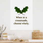Aangepaste Inspirerende Spreuk & Groene Bladeren, Poster (Keuken)