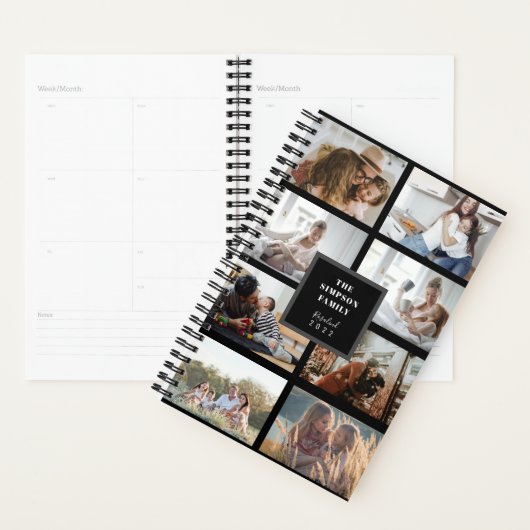Aangepaste INSTA 8-serie Foto's Collage Black Planner (Display)