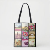 Aangepaste instagram afbeeldingen collage tote bag (Voorkant)