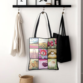 Aangepaste instagram afbeeldingen collage tote bag