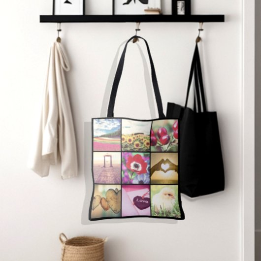 Aangepaste instagram afbeeldingen collage tote bag