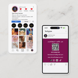 Aangepaste Instagram-bedrijfskaart | sociale media Visitekaartje