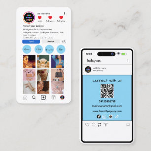 Aangepaste Instagram-bedrijfskaart sociale media Visitekaartje