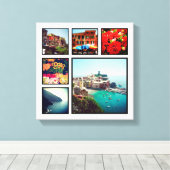 Aangepaste Instagram Foto Collage Wrapped Canvas A Afdruk (Insitu (Houten vloer))