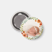 Aangepaste Instagram foto | Waterverf bloemenkrans Magneet (Voorkant / Achterkant)