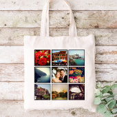 Aangepaste Instagram fotocollage gepersonaliseerd  Tote Bag