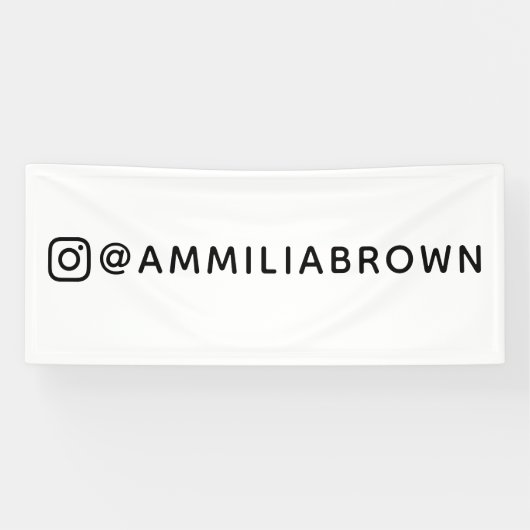 Aangepaste Instagram | Gepersonaliseerd sociaal me Spandoek (Horizontaal)